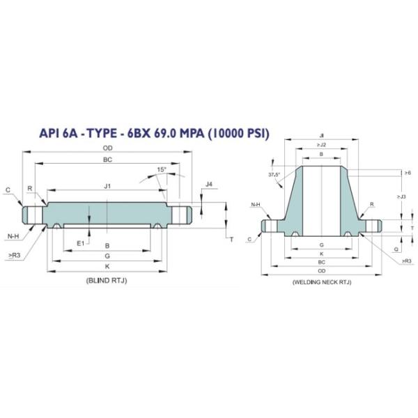 2000psi Weld Neck Flange Natural Surface RTJ Flange Corrosion Resistance