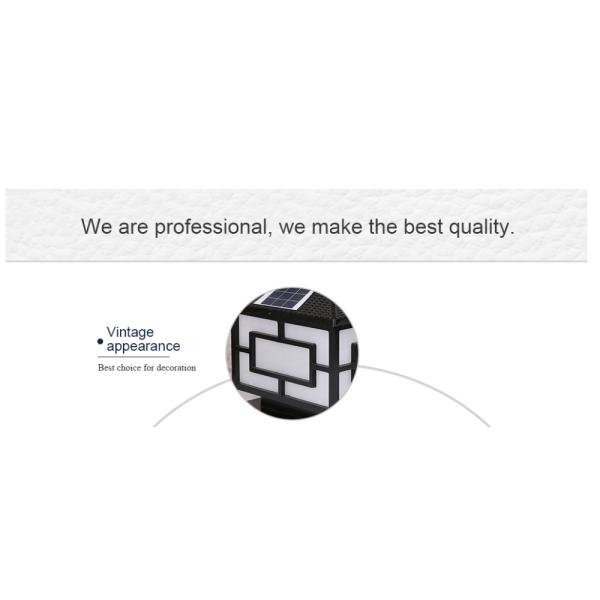 5W Outdoor Yard Light Fixtures Solar Pillar High Brightness Decorative Garden Lights