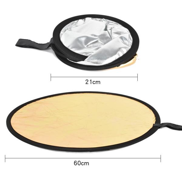 60cm Silver Gold Folding Photo Studio Reflector For Outdoor Indoor Shooting