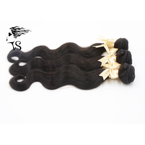 Black Unprocessed Human Hair Weave , 100% Peruvian Body Wave Hair Bundles