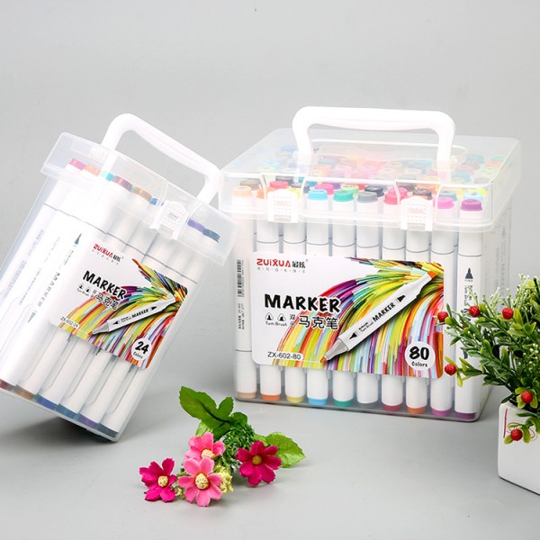 12 Colors Double-headed Non-toxic and Harmless Customize China Markers Highlighter Watercolor Marker