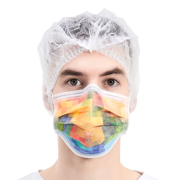 Haixin Health Custom Printing Face Masks Wholesale 3 Ply Surgical Medical Facemask Non-woven Disposable Printed Mask Supplier