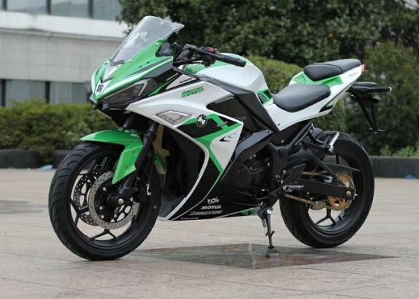 Full Electric Battery Motorcycle Sport Bike 30 Degree Climbing Capacity