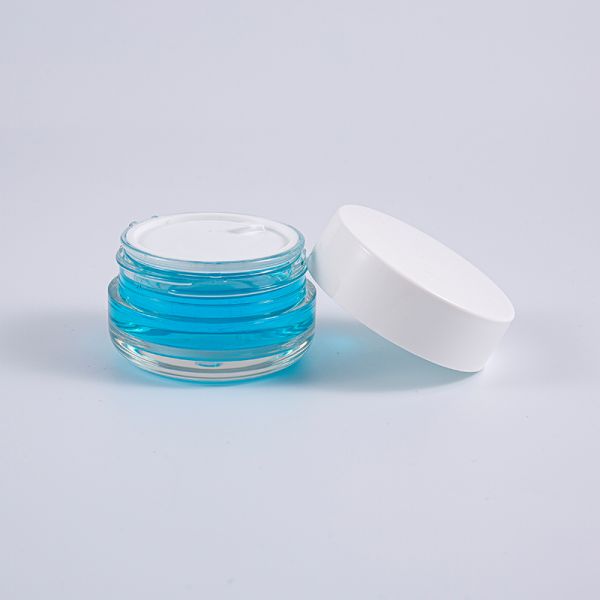 PETG Thick Wall Round Cosmetic Jar Clear 50g With White Screw Cap