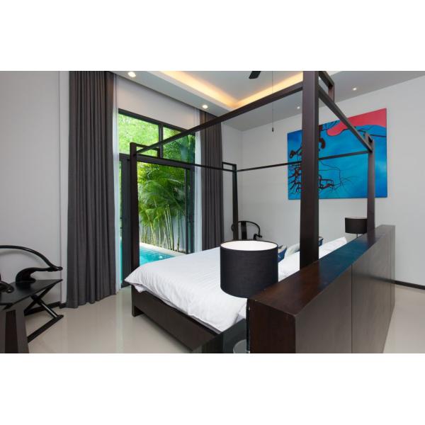 Chinese style design Ash wooden Furniture Hotel Bedroom set in King bed and Reading desk