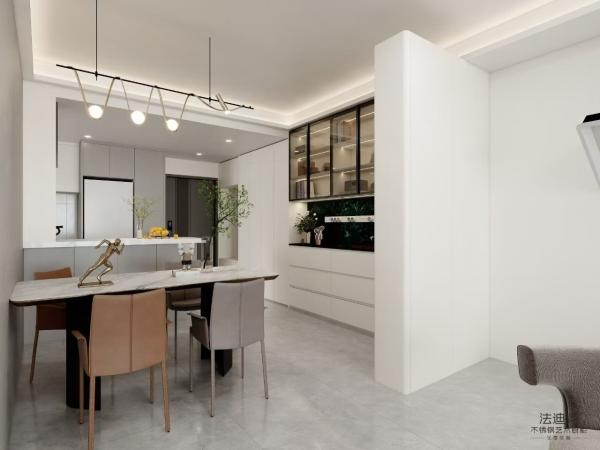 Fadior Stainless Steel Kitchen Cabinet with Integrated Island Counter Durable and Minimalist Solution for Modern Living