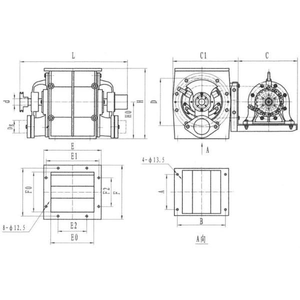 дуновение 200 ton/h через привод с цепной передачей роторного клапана 0.08mm