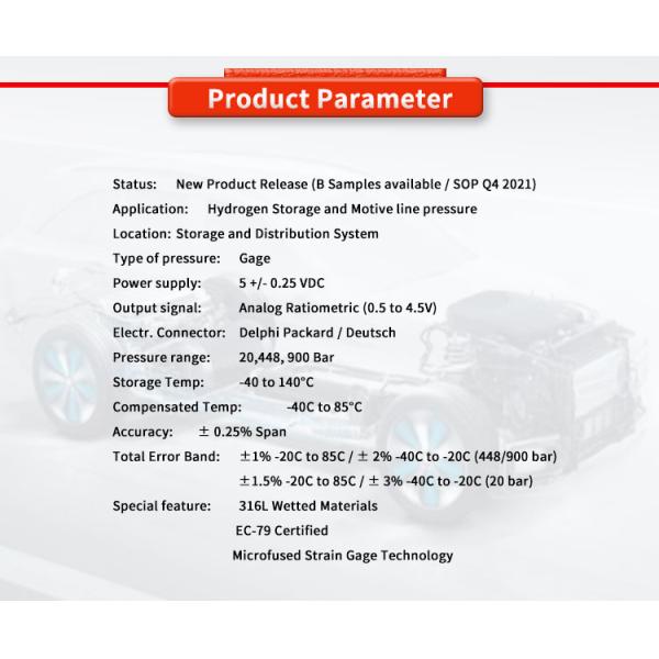 TE Capteur de pression de stockage d'hydrogène et de ligne motrice pour la mobilité à pile à combustible EC-79 316L