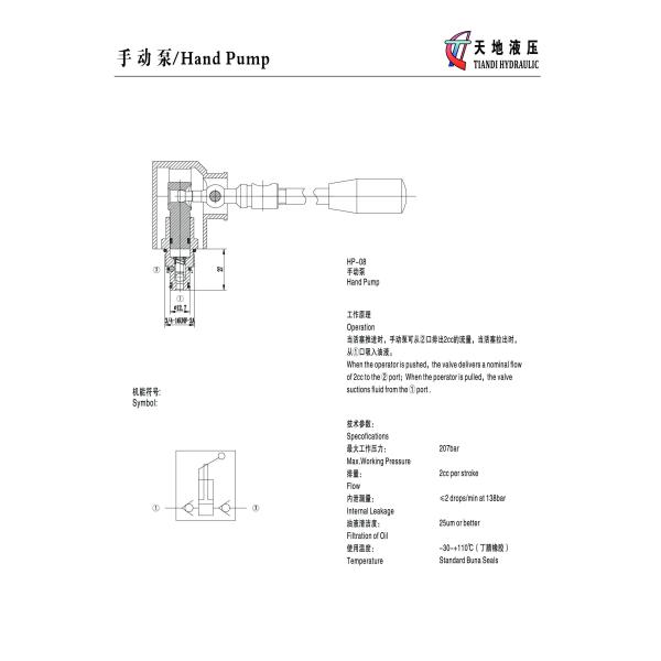 Промышленный гидравлический ручной насос патрона с потоком 3/4-16UNF/масляным баком