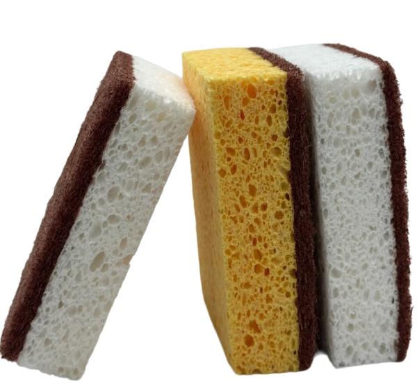 Natural Wood Pulp Dish Sponge for Non-Stick Pans