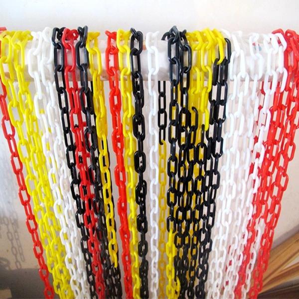 High Visibility PE Material Plastic Barrier Chain with Injection Structure for Roadway Safety