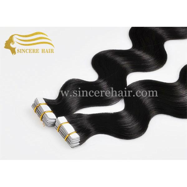 Hot selling 24" Wave hair extensions for sale, 60cm long black body wave double sided tape hair extensions for sale 26 Inch Long Keratin Fusion Hair Extensions, 65 CM Long Body Wave Black Fusion U Tip Remy Hair Extensions 1.0 G For Sale