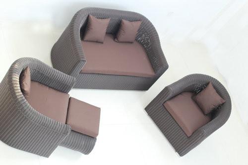 Modern Dark Brown Meeting Room Sofa Set , Wicker Furniture Set