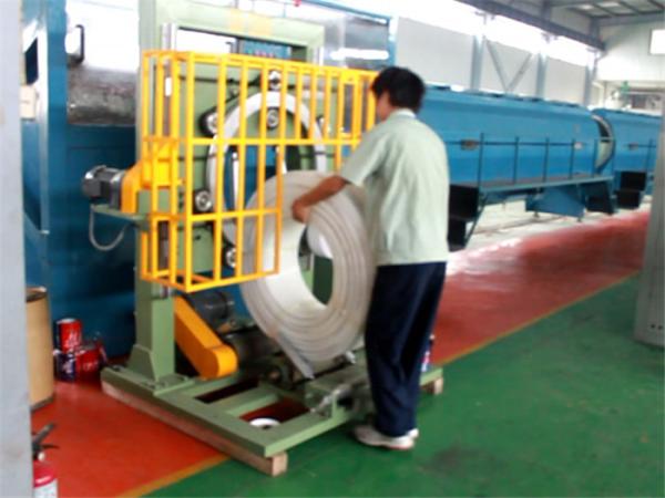 Vertical Stretch Film PVC Pipe Packing Machine 3.0kw Electric Coil Spiral Packing Machine