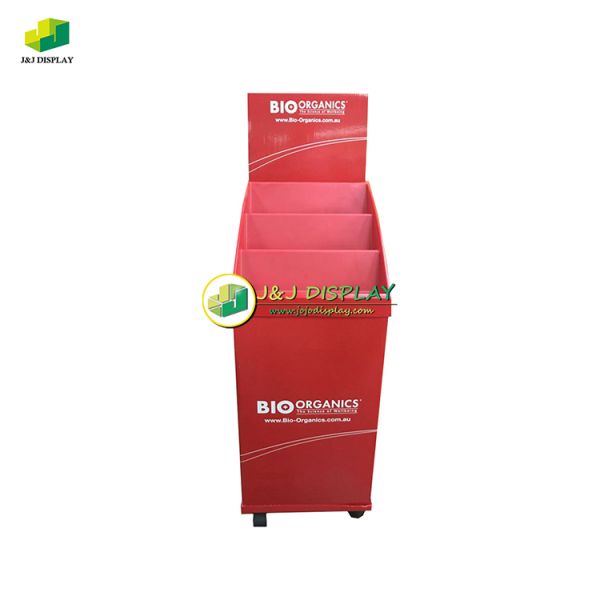Health Care Cardboard Dump Bins Tiered Pharmacy POS Floor Display Stand