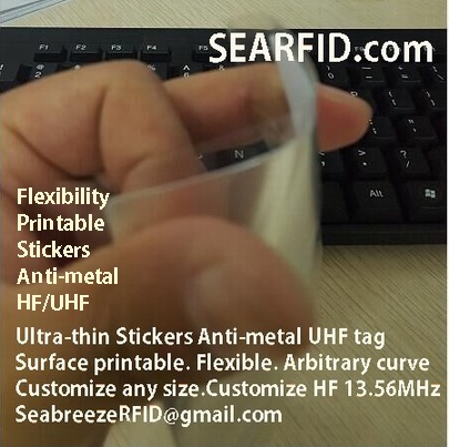 Ultra-thin Stickers Anti-metal UHF Tag, Flexibility Printable Anti-metal UHF Stickers Tag, Printable Anti-metal Label