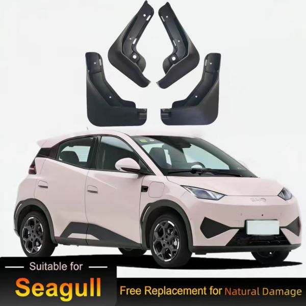 Premium High Quality Replacement No-Drill Mud Flaps BYD Seagull | Scratch-Resistant PE Rubber Fender Flares Heavy-Duty Splash