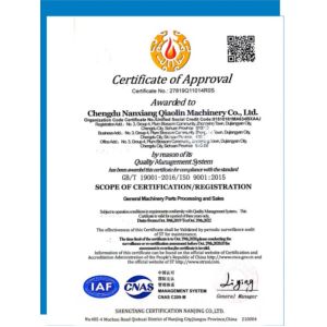 Chengdu Nanxiang Qiaolin Machinery Co., Ltd. Сертификации