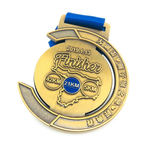Marathon Running Sport Custom Metal Medals Zinc Alloy Hollow With Logo