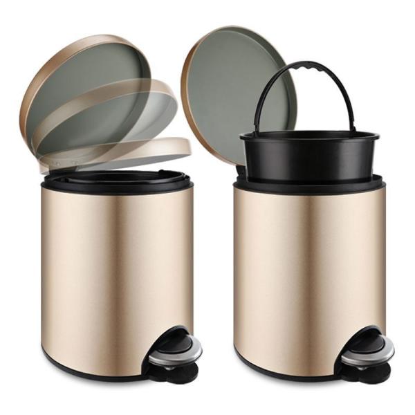 Шампанское золотое гостиничное мусорное ведро с крышкой и ногой