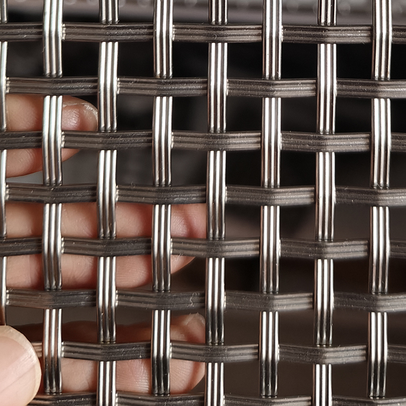 Rigid bronze Architectural Facade Stainless Steel Antique Brass Woven Wire Grill Panel Partitions Inserts Fabric Home Metal Decorative Mesh for Cabinet Doors