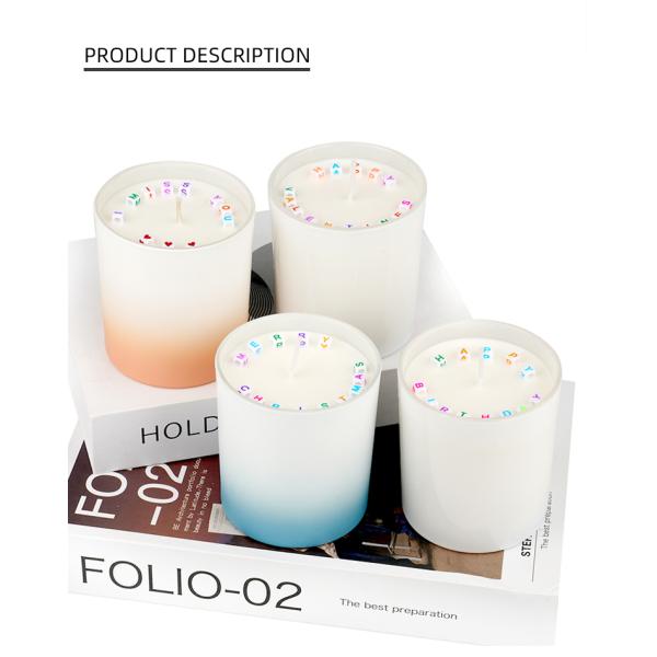 Private Label Glass Jar Scented Candle Matte Glass Jar Soy Wax Scented Candle