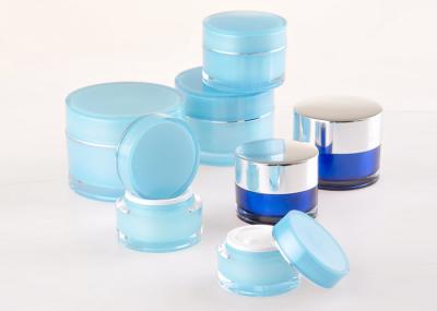 Professional  Transparent And Blue Plastic Cosmetic Jars 50ml