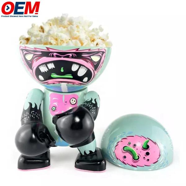 OEM良質のコンテナは、プロモーション用の蓋付きカスタムプリントプラスチック漫画ポップコーンバケツ浴槽カップ