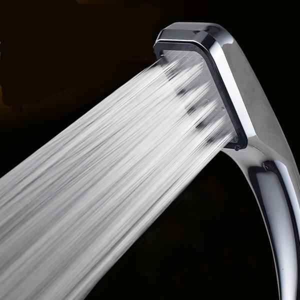 Stylish 300 Holes ABS Chrome Plated Hand Held Shower Head Spray for Family Bathroom