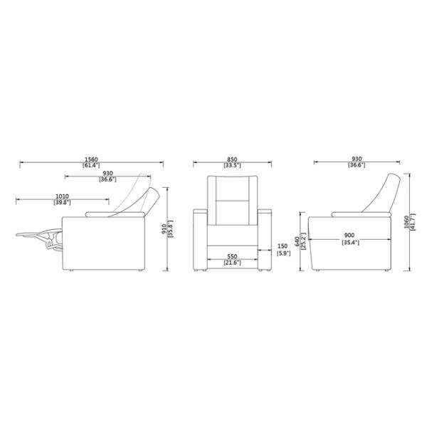 Luxury Cinema VIP Sofa Electric Recliner Chairs With Heat Seat Cushion