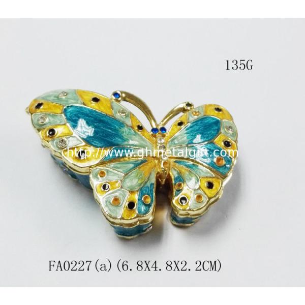 Alloy jewelry metal box butterfly trinket box  for promotion gift