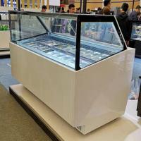 Congelador de exhibición de helados de gran capacidad con vidrio templado y puerta corredera