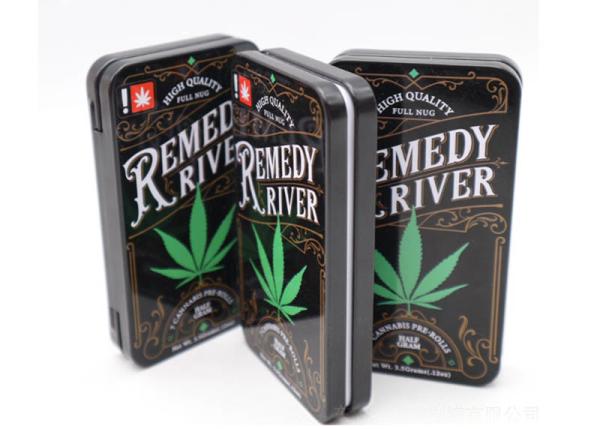 Food Grade Smoking Items Rectangular Small Iron Box Tobacco Sealed Tin Can
