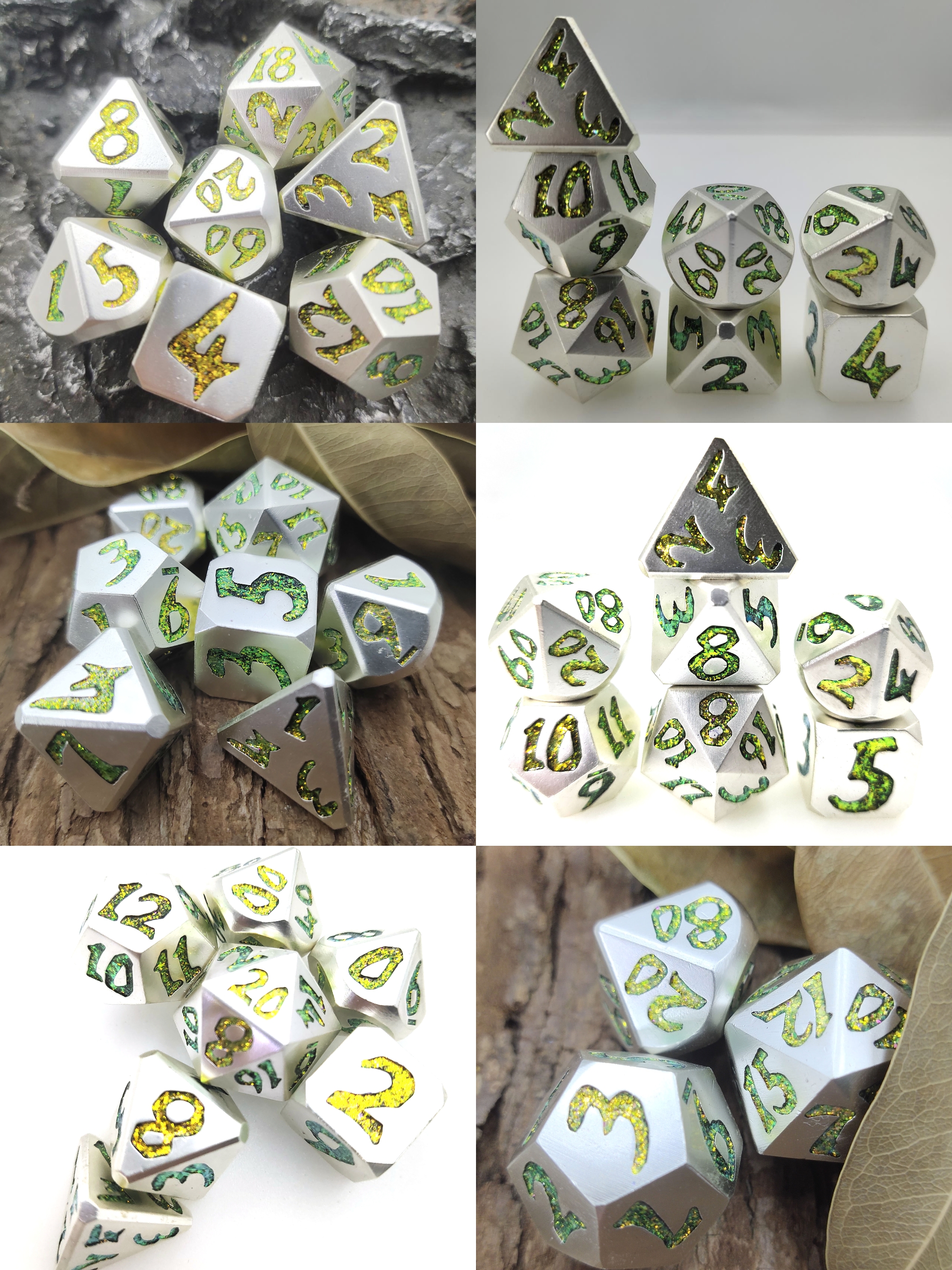 Набор практичных металлических костей с покрытием Sharp Metal Nontoxic Mini RPG Luxury Polyhedral