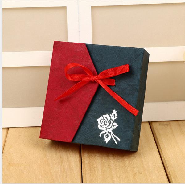High end luxury customized cardboard paper gift packaging box jewelry paper box with ribbon