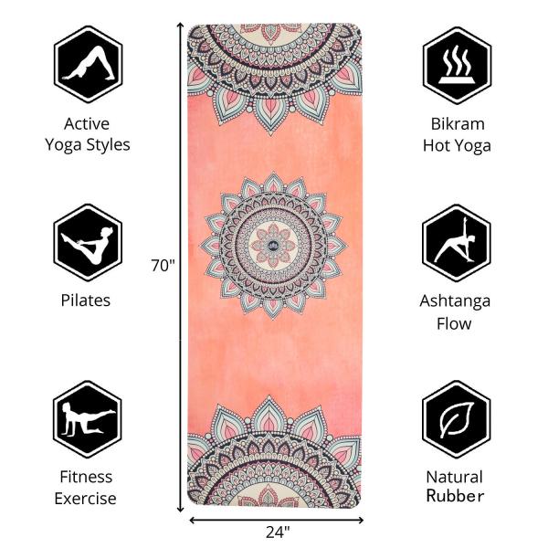 Personalized Custom Print Foldable Travel Suede Yoga Mat Eco Friendly Fitness Pilates Natural Rubber Yoga Mat With Logo