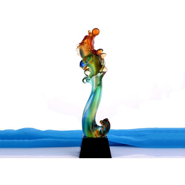 Трофеи Colorized Liuli шинуазри и награды, подарки дизайна рыб исключительные