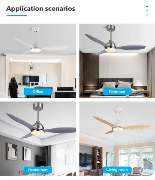 Modern Design 48 Inch Indoor Living Room Remote Control Led Ceiling Fan With Light