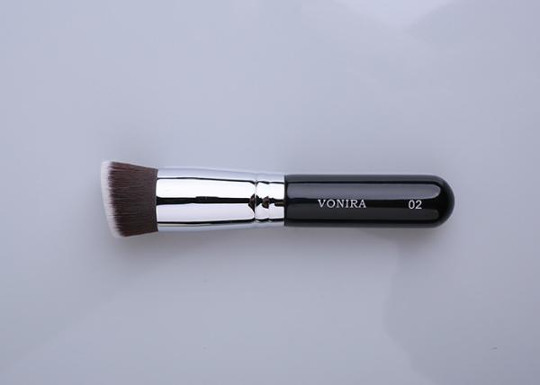 Short Handle Beveled Kabuki Luxury Makeup Brushes With High Grace Duo Color Vegan Taklon