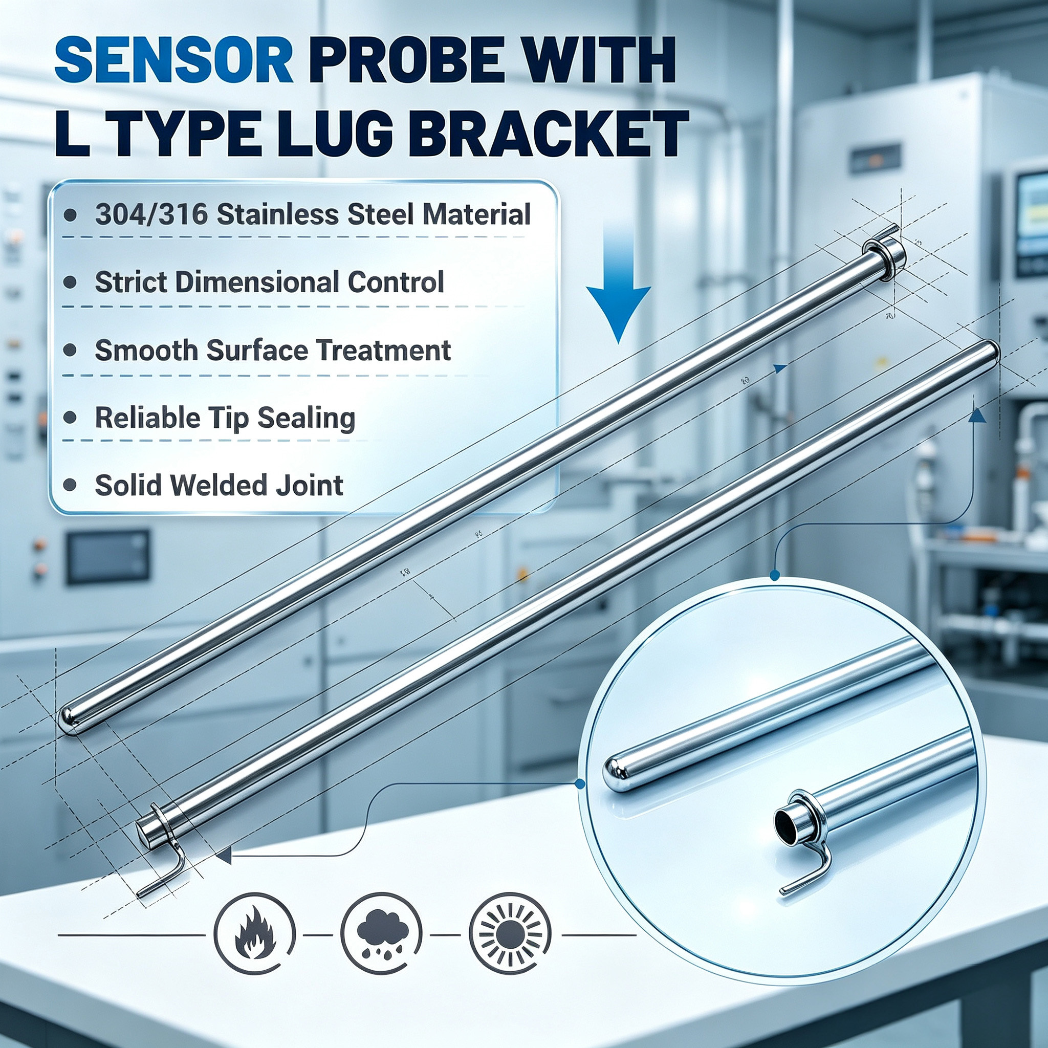 Customized Single Ear Guide Rod With Bent Wire Hook