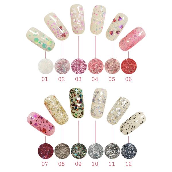 12 couleurs pures uniquement personnalisées Glitter respirant vernis à ongles pour salon d'ongles MSDS certifié 12 couleurs 12 couleurs 12 couleurs