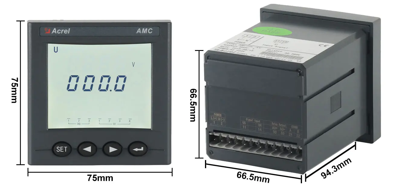 Acrel AMC72L-AV однофазный выходный ток 4-20mA с LCD-дисплеем измерения энергии и мониторинга связи RS485