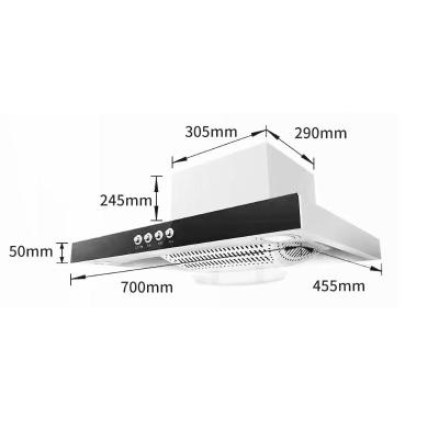 1000 Cfm Copper T Shape Chimney Hood Range For Household