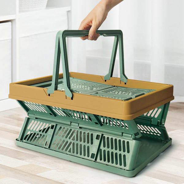 FOLDABLE PICNIC BASKET SUPERMARKET SHOPPING BASKET SHOPPING BASKET HAND BASKET TRUNK STORAGE BASKET