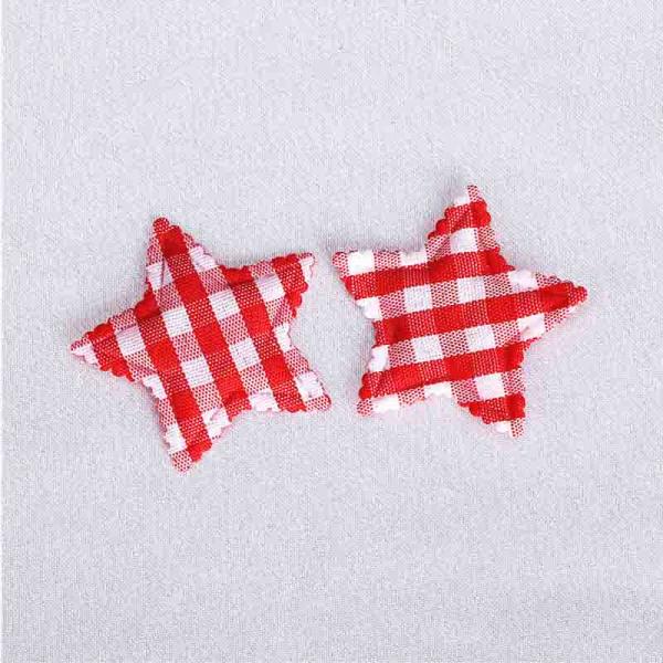 Hair Accessories Ultrasonic Embossing Flowers Crafts Gingham Star 4.8cm