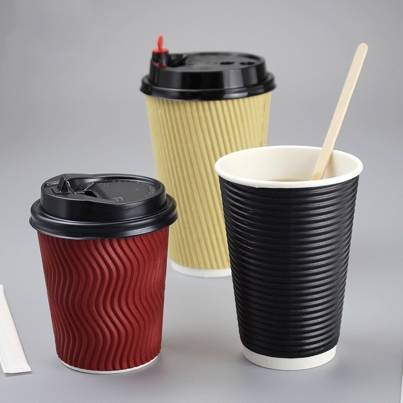 Regular Base Supply Simple Style Disposable Paper Cup 8oz 260g 18 PE 250 Double Wall