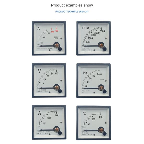 AC DC Ampere Meter 100V Voltmeter Marine Meter Distribution Meter 72 Type Pointer