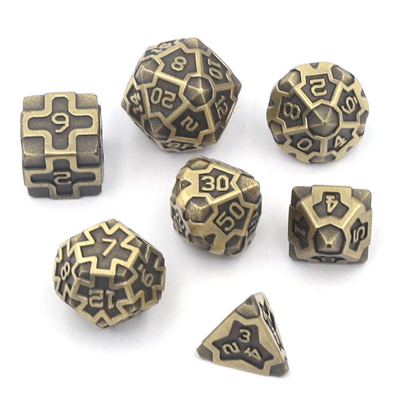 Zinc Alloy Metal Dice with Electroplating Finish and Customized Logo for Role-Playing Games