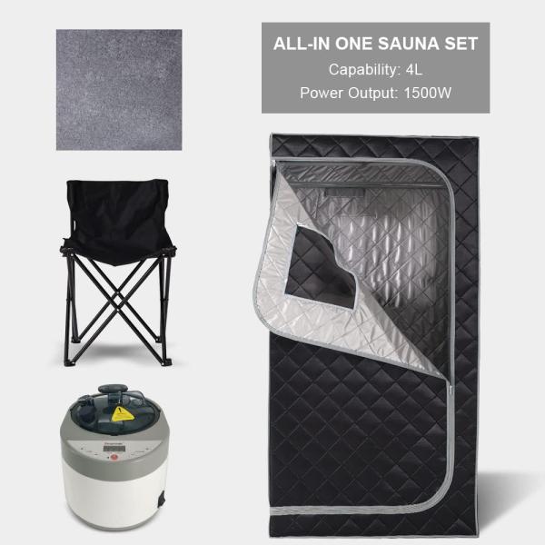 Full Size Portable Steam Sauna Kit Personal Spa For Home Relaxation
