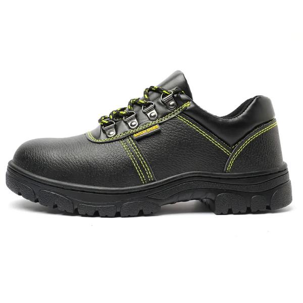Black Steel Toe Shoes Syntactic / Rubber Material Safety Shoes